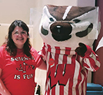 Jill Chipman and Bucky Badger