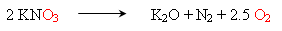 decomposition of potassium nitrate